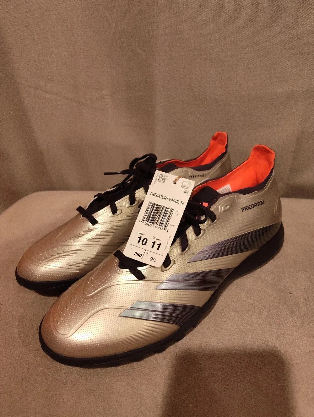 Adidas Predator League TF Platina Metallic Aurora Turbo IF6376 Men's Sz 10 NW/OB